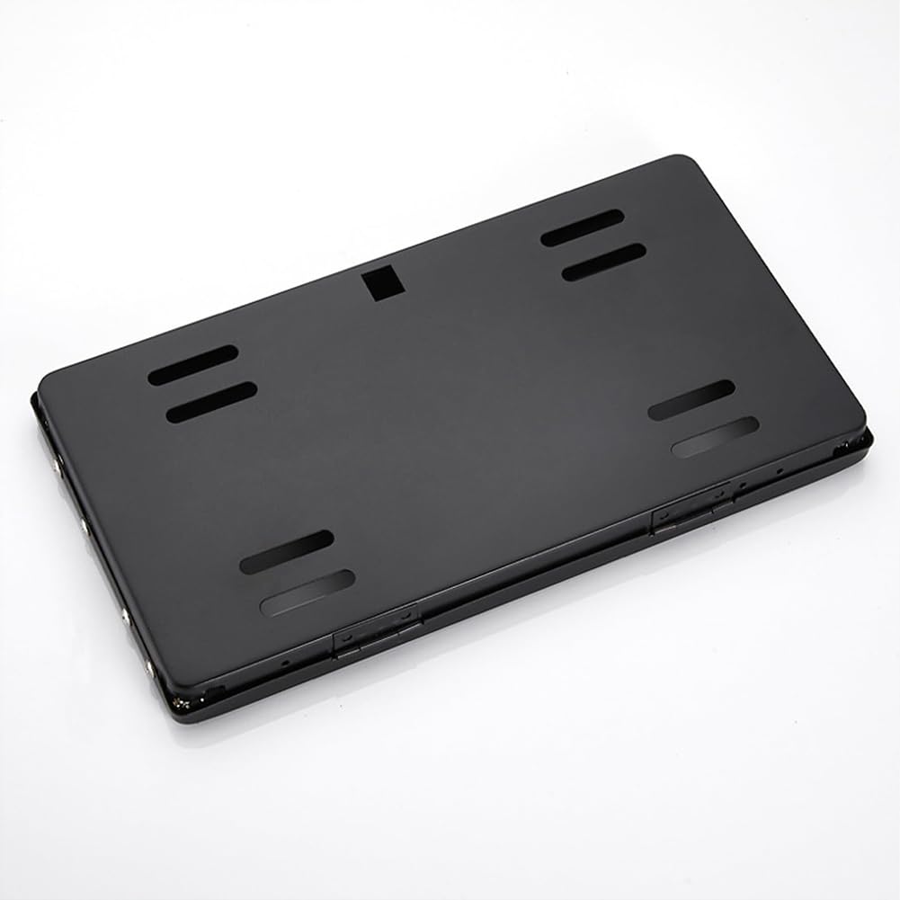 12V Blackout License Plate with Remote for US Standard Vehicles - American Flag Car License Plate Flipper & Frame (1pc) - Perfect for Privacy Protection, Car Shows, and Off-Road Adventures