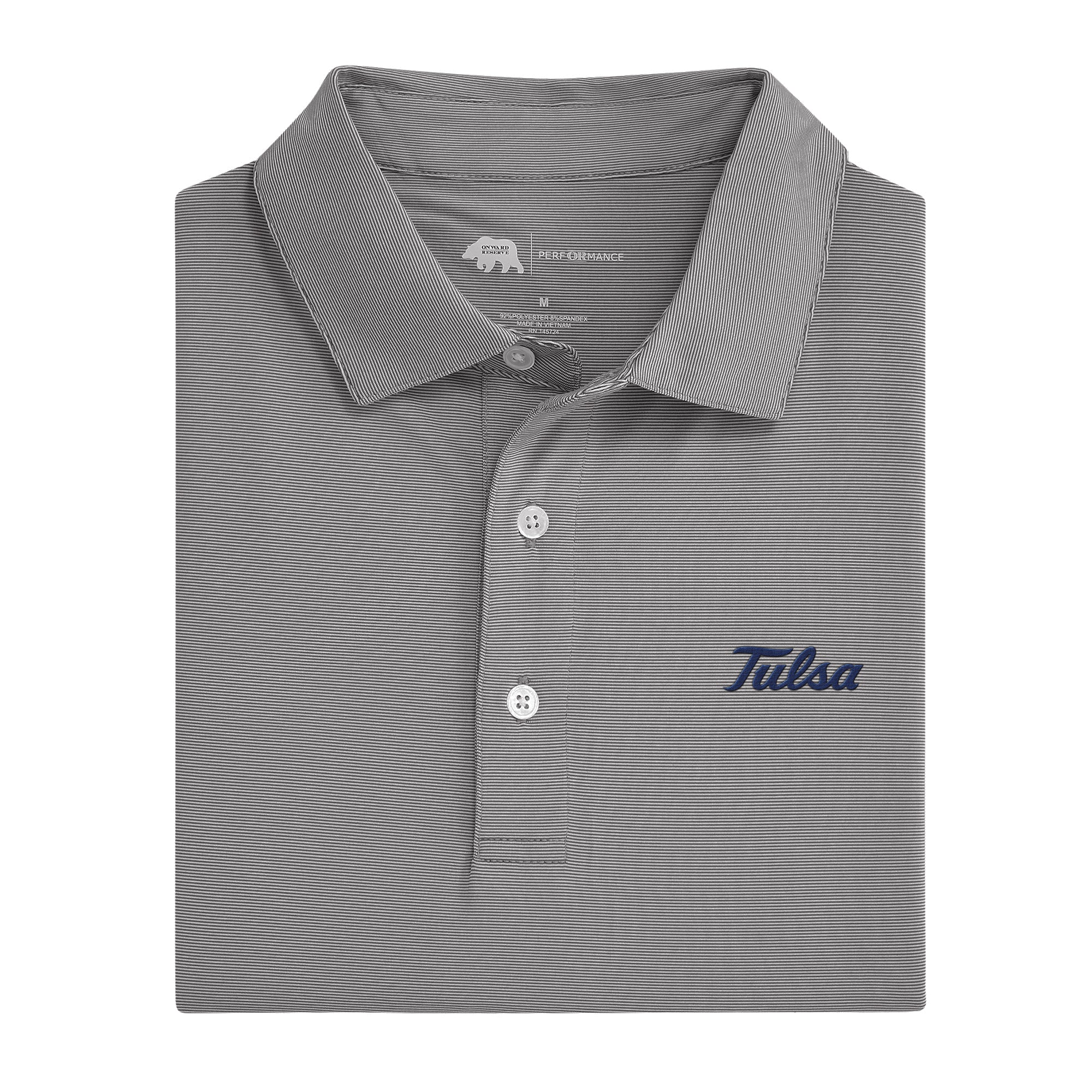 Premium Hairline Stripe Tulsa Performance Polo Shirt for Men - Moisture-Wicking Golf & Business Casual Wear