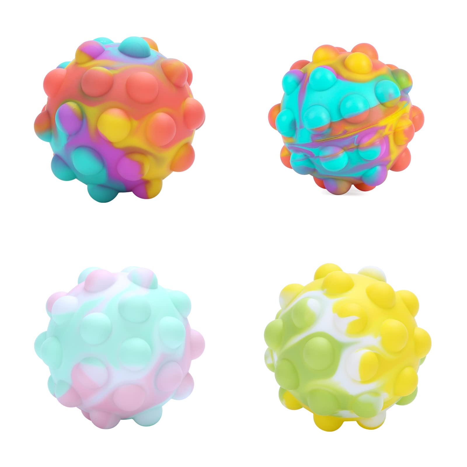 3D Pop Stress Balls Fidget Toy - Anxiety Relief Popping Sensory Toys for Kids & Adults | Stretchy Squeeze Ball for ADHD, Autism & Office Stress | Perfect for Classroom, Therapy & Home Use