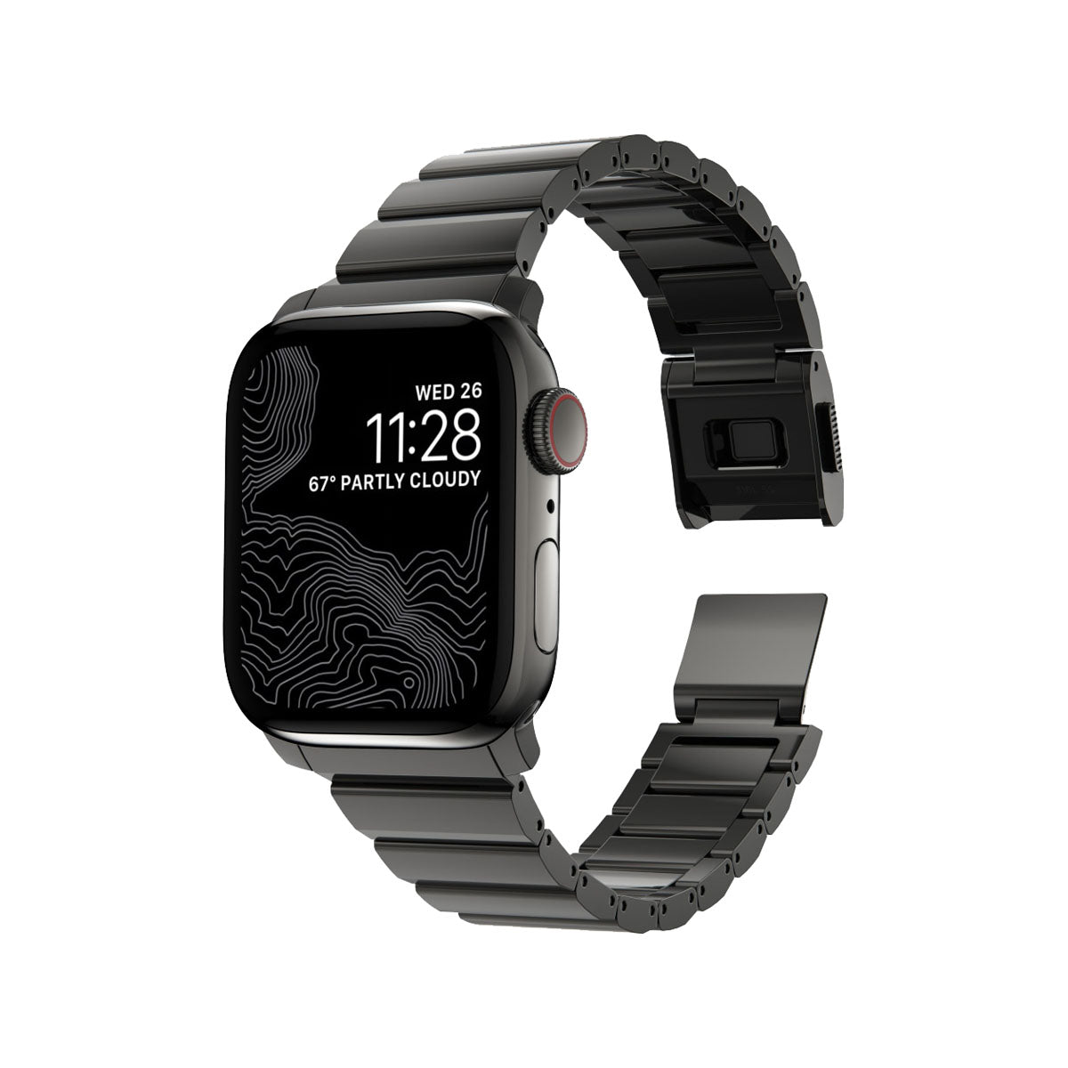 Nomad Apple Watch Band 40mm / 41mm Stainless Steel with Graphite Hardware - Durable & Stylish Replacement Strap for Workouts, Office & Everyday Wear