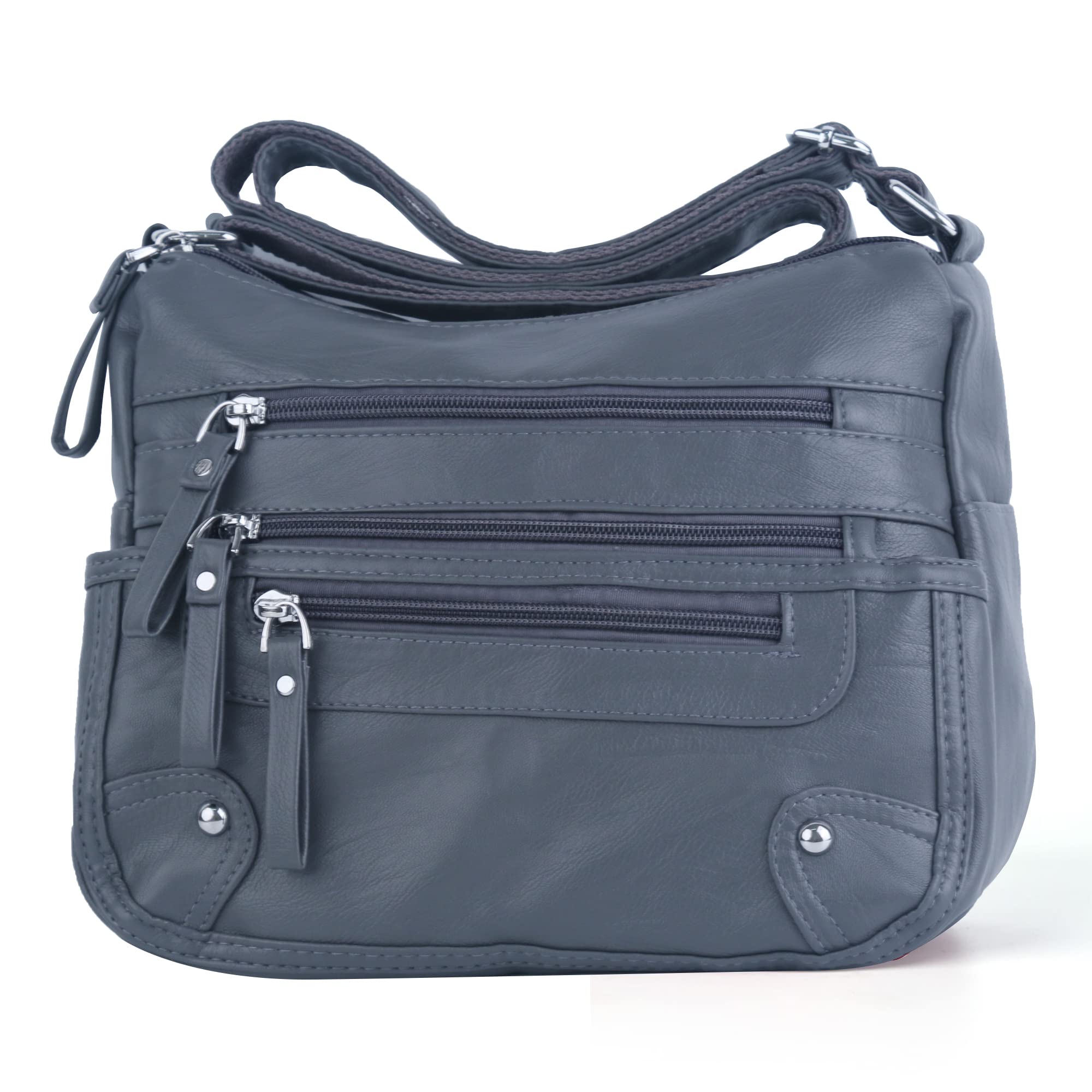 ELDA 10-Pocket Crossbody Purse for Women - Lightweight Medium Shoulder Bag with Multiple Pockets - Perfect for Travel, Work, and Everyday Use