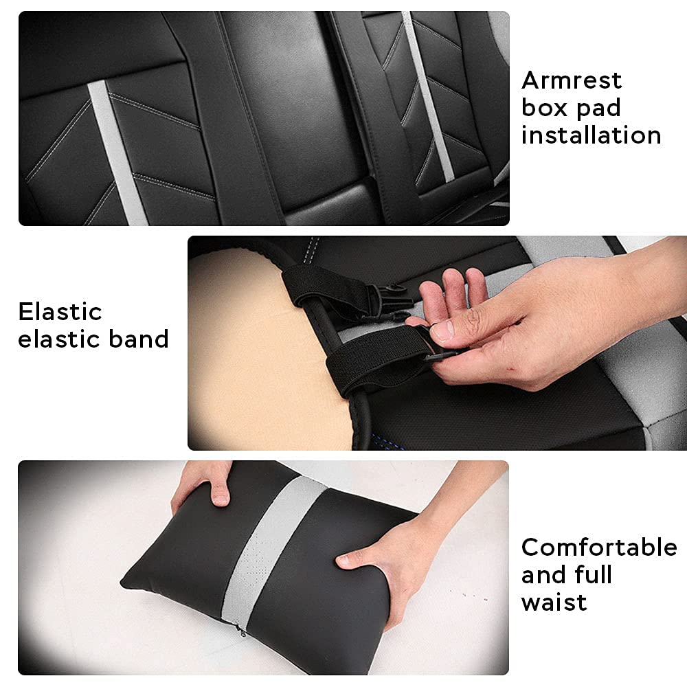 Premium Leather Car Seat Covers for Chevy Suburban 2007-2019 Models - 5-Seat Full Set, Waterproof & Durable Vehicle Seat Protectors (Gray, MH33) - Perfect for Road Trips, Family Travel & Daily Commuting