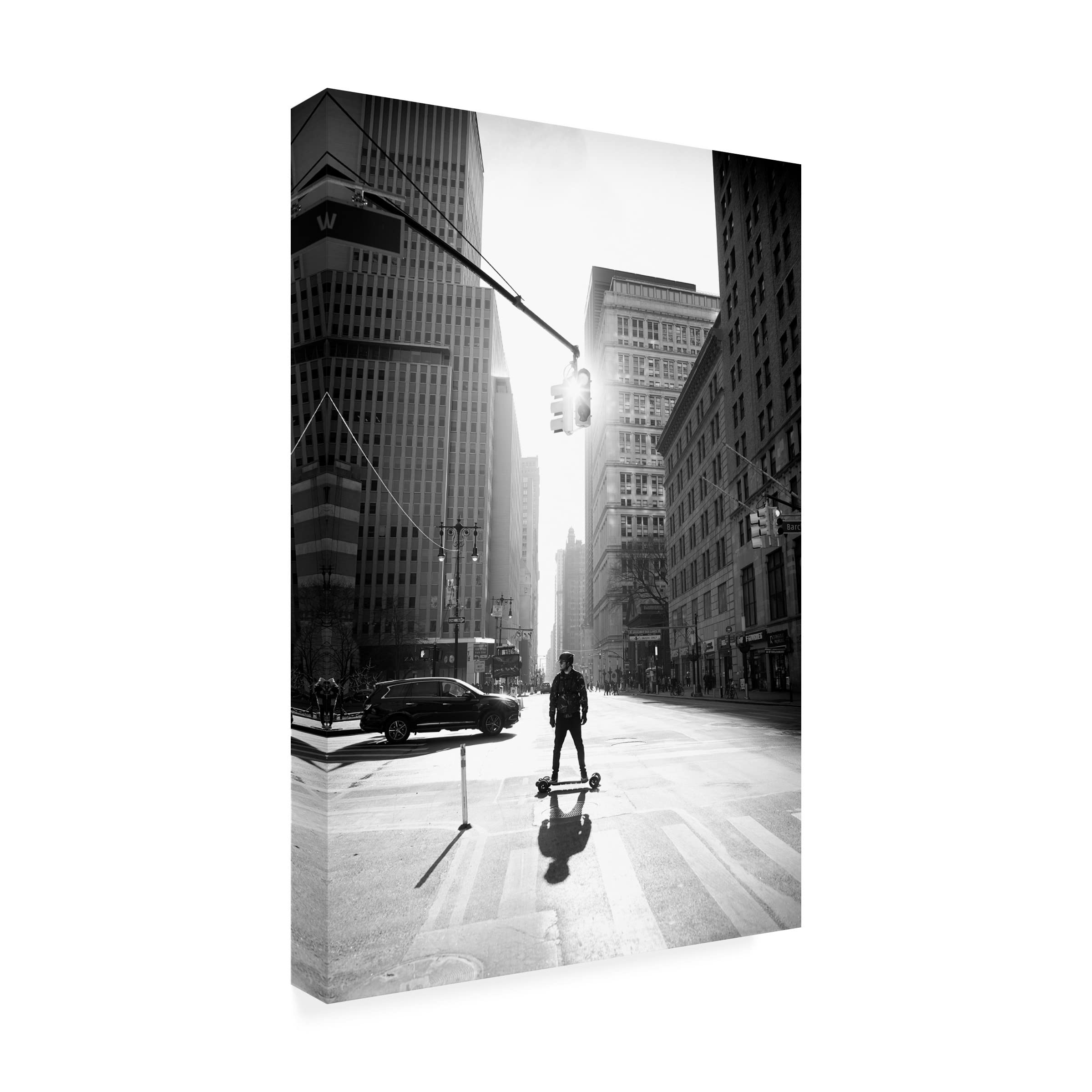 Trademark Fine Art 'Manhattan' Canvas Wall Art Print by Martin Froyda - Modern Cityscape Painting for Living Room, Office & Home Decor
