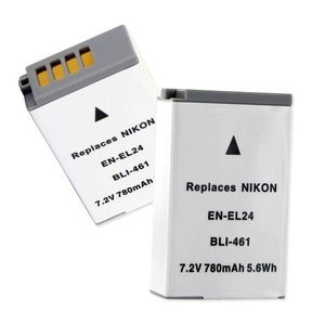 Nikon EN-EL24 7.2V 780mAh Li-ion Replacement Battery for Nikon 1 J1/J2/J3/J4/J5/V1/V2/V3 Cameras - Perfect for Travel Photography & Vlogging