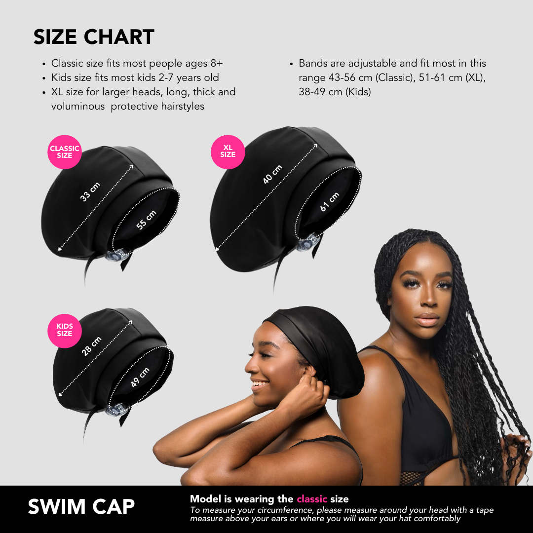 Satin Lined Waterproof Swim Cap for Women & Men - Adjustable Hair Protection for Swimming, Shower & Water Sports | Soft & Comfortable Design