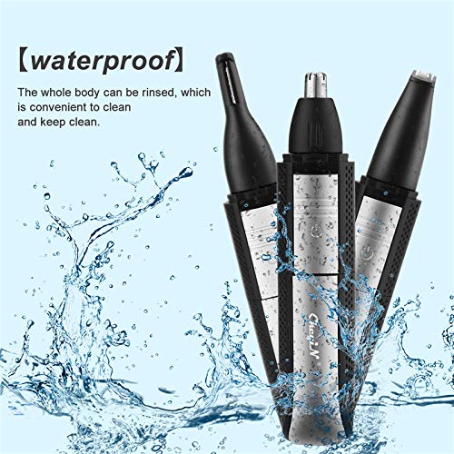 CkeyiN 3-in-1 Rechargeable Electric Hair Trimmer for Men - Beard, Nose & Eyebrow Grooming Kit with Portable Hair Removal Shaver - Perfect for Travel, Home & Gym Use (45)