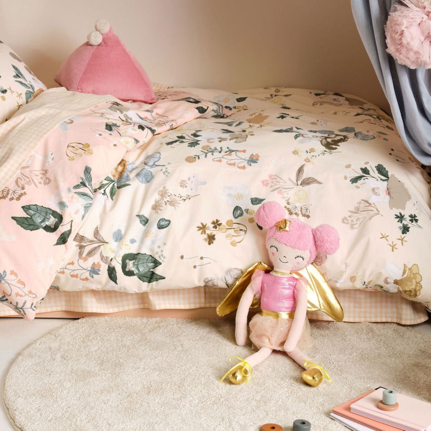 Linen House Kids Fairyland Reversible Quilt Cover Set - Soft & Durable Bedding for Kids' Room, Nursery, or Playroom - Perfect for Boys & Girls Bedroom Decor