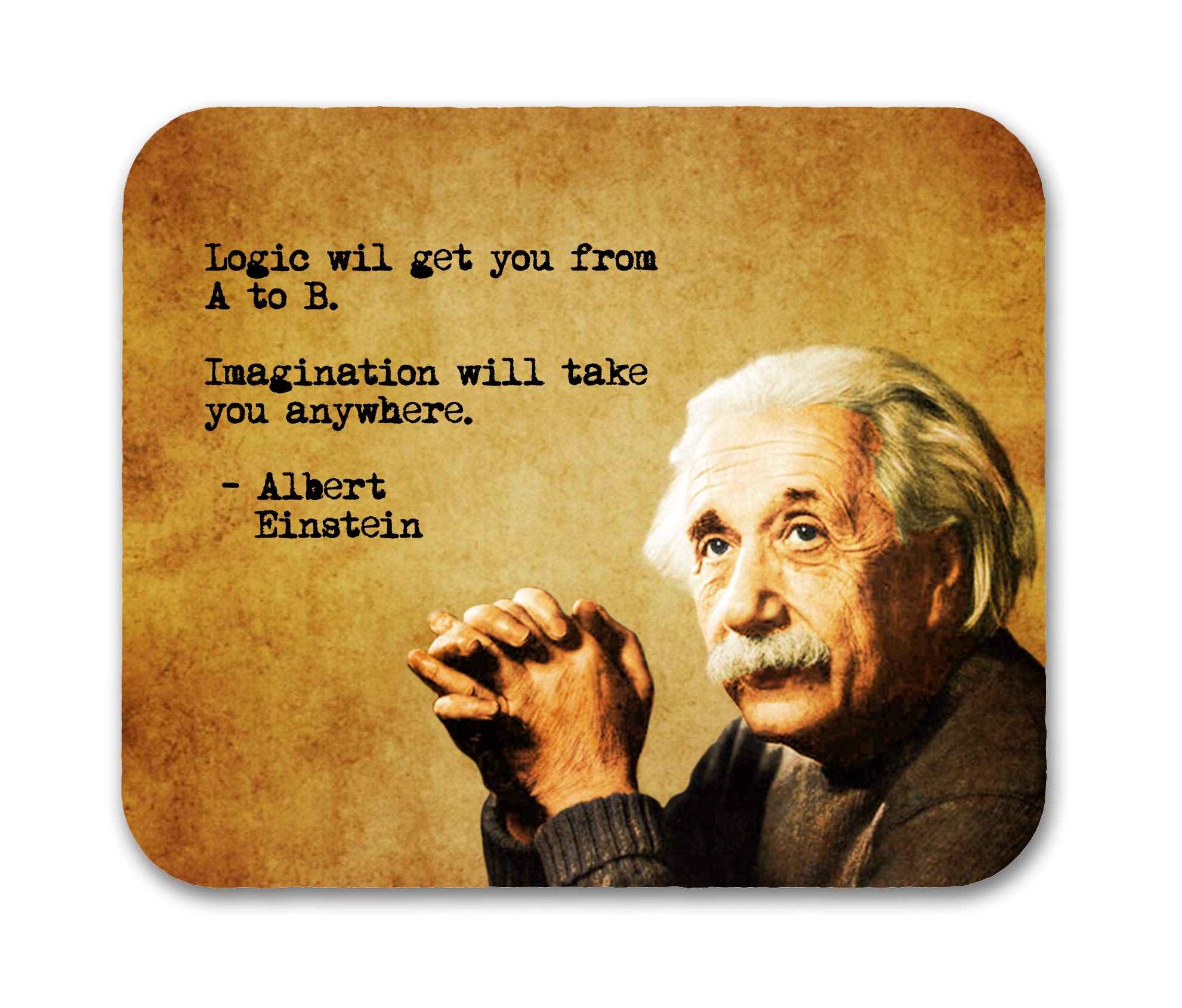 Albert Einstein Inspirational Quote Mouse Pad - Motivational Office & Gaming Desk Accessory for Work & Study