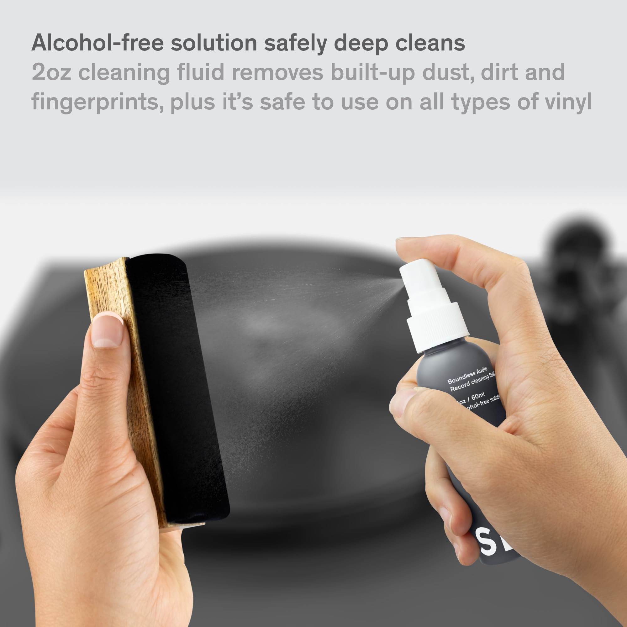 Vinyl Record Cleaning Kit - 5-in-1 LP Record Cleaner Set with Velvet Brush, Stylus Cleaner, Cleaning Solution, Nylon Brush & Storage Bag | Perfect for Vinyl Collectors & DJs to Maintain Pristine Sound Quality