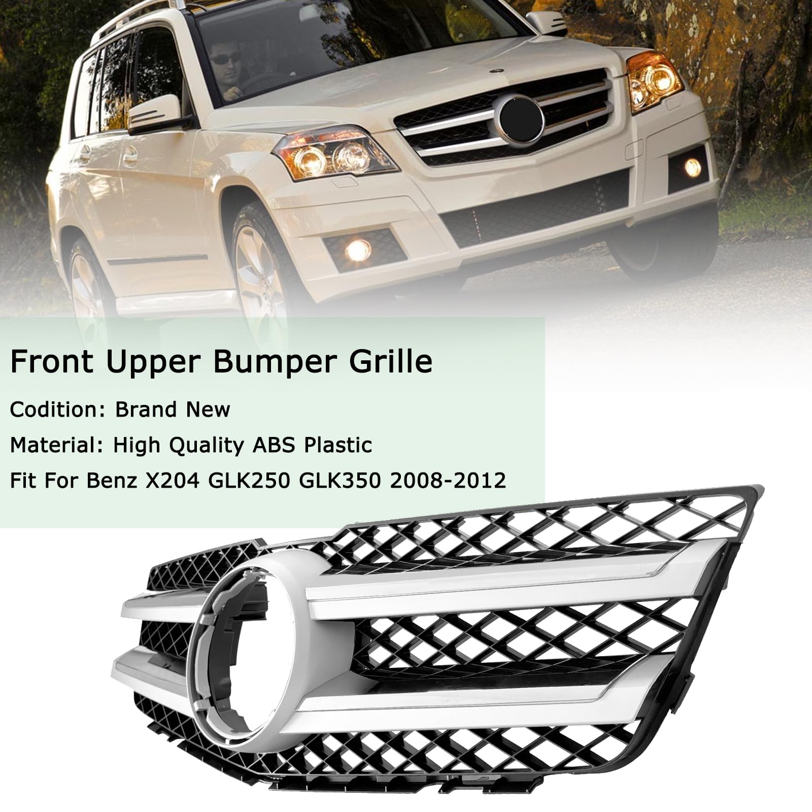 Mercedes Benz X204 GLK Front Grille Replacement (2008-2012) - Compatible with GLK250 & GLK350 Models - Perfect for Car Upgrades & Off-Road Adventures