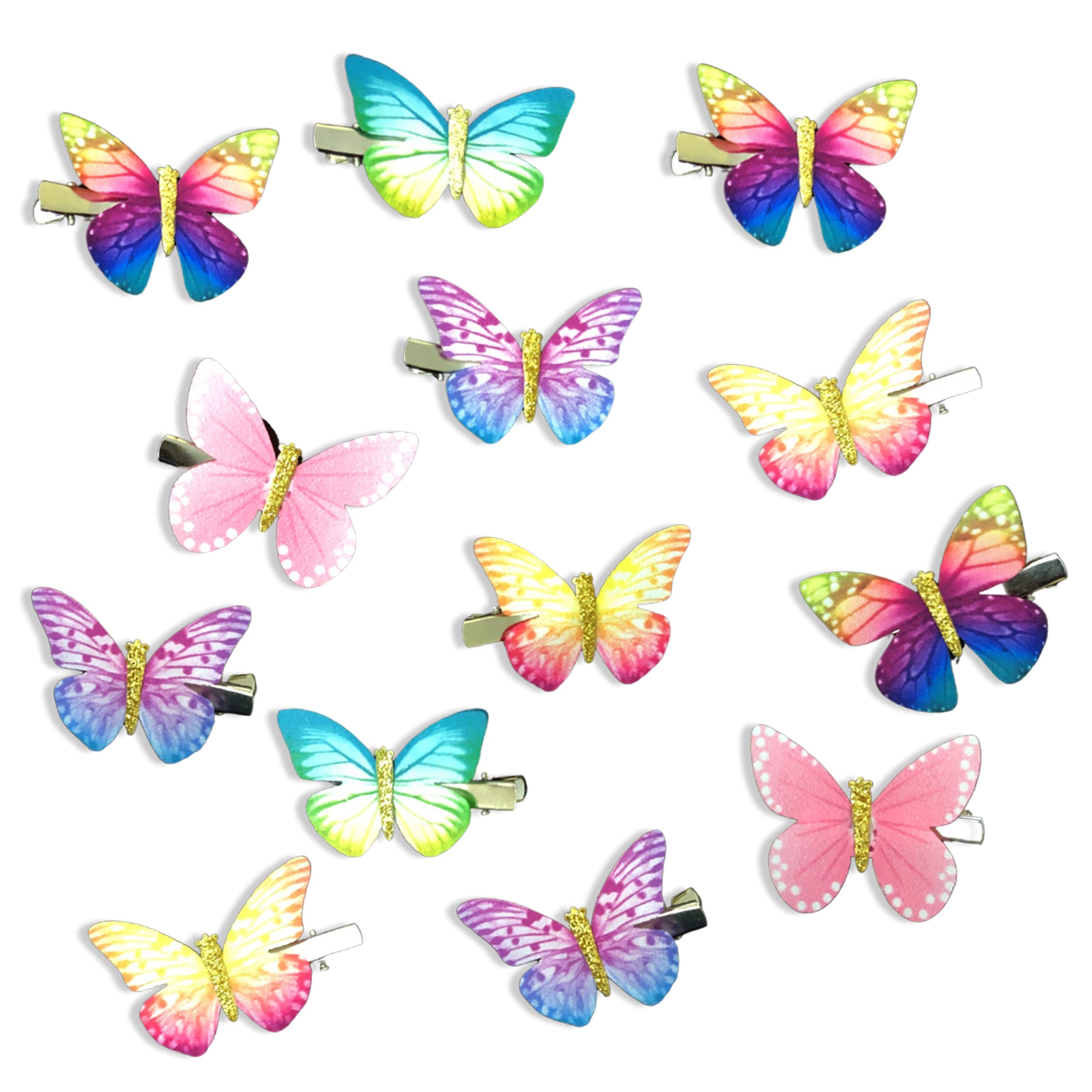 10 Pack Realistic Butterfly Hair Clips for Girls - 5 Assorted Matte Color Duckbill Slides Hair Accessories with Gift Box - Perfect for School, Parties & Everyday Styling