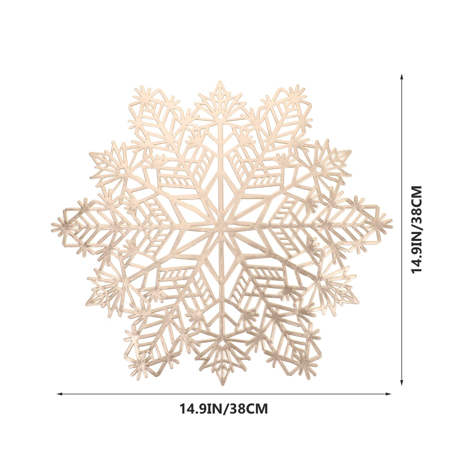 Hemoton 6-Piece Snowflake Table Mats Set - Washable Non-Slip Mug Placemats, Teapot Trivets & Coffee Cup Coasters for Christmas Party, Farmhouse Dining - PVC Bronzed Holiday Decor