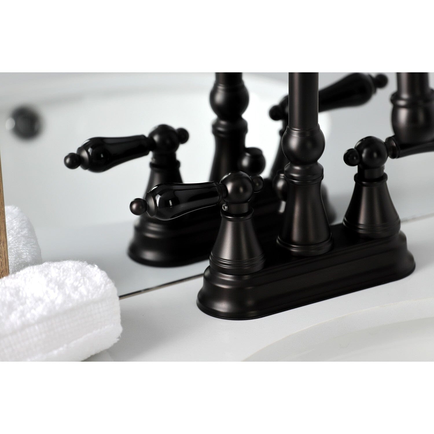Duchess Double Handle 3-Hole Deck Mount 4-Inch Centerset Bathroom Faucet with Brass Pop-Up Drain - Perfect for Modern Bathroom Vanities and Sink Upgrades