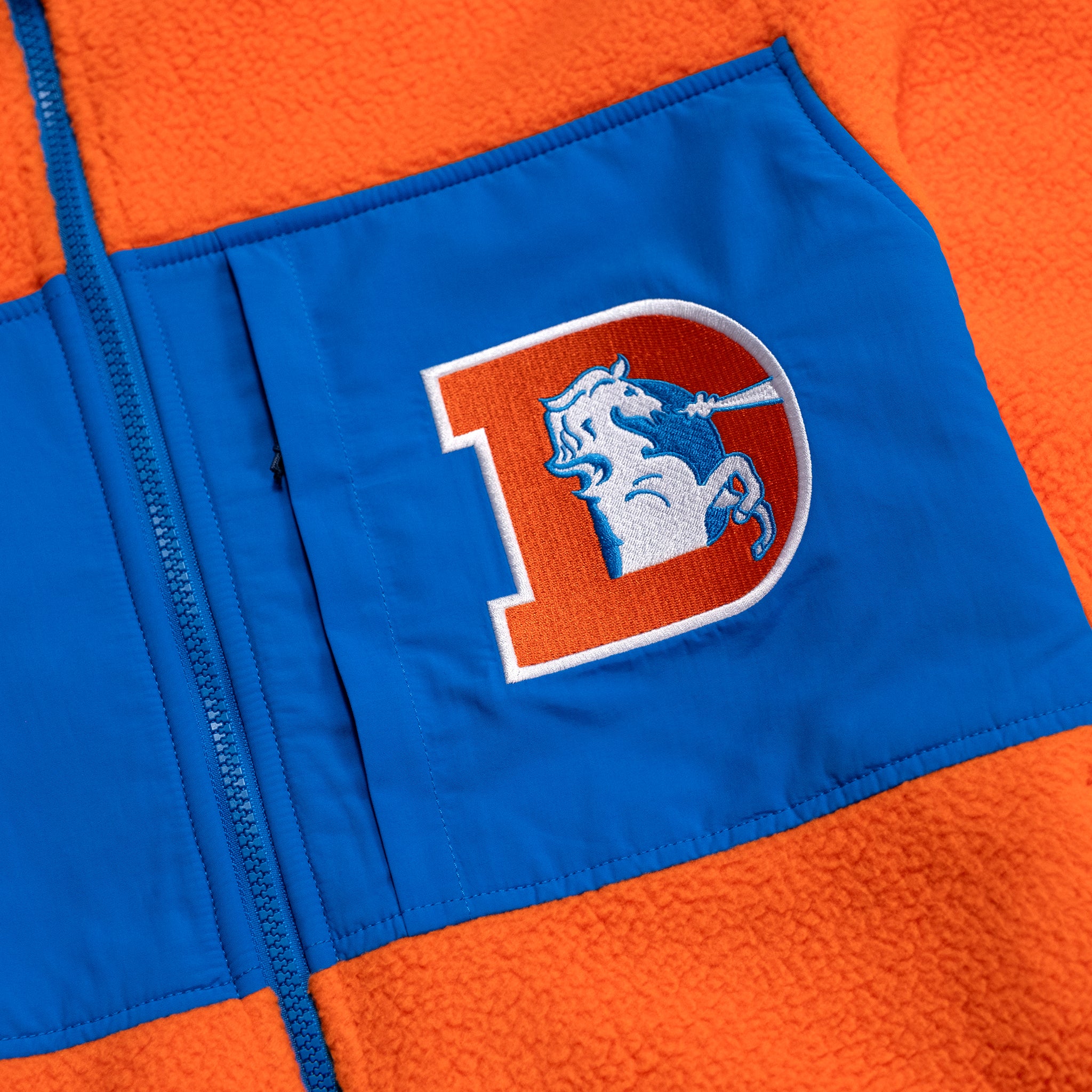Topo Designs x Denver Broncos Summit Rise Full Zip Jacket - Waterproof Hiking & Outdoor Windbreaker for Men - Perfect for Camping, Travel & Winter Sports