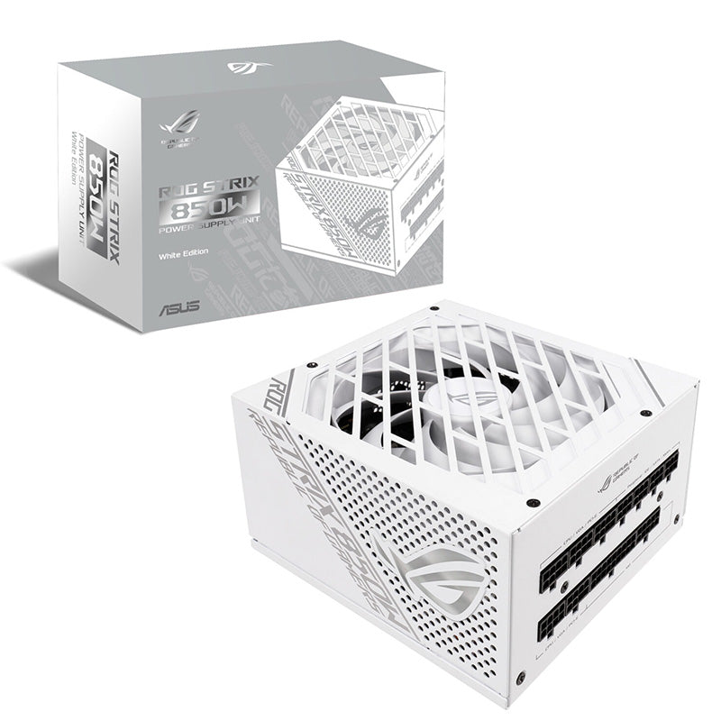 ASUS ROG STRIX 850W 80 Plus Gold Certified Fully Modular Power Supply (White Edition) - High Performance PSU for Gaming PCs, Workstations & Crypto Mining Rigs