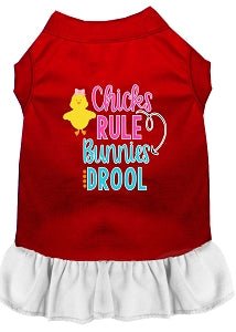 Chicks Rule Screen Print Dog Dress - Cute & Colorful Pet Outfits for Small & Medium Dogs - Perfect for Parties, Photos & Daily Walks