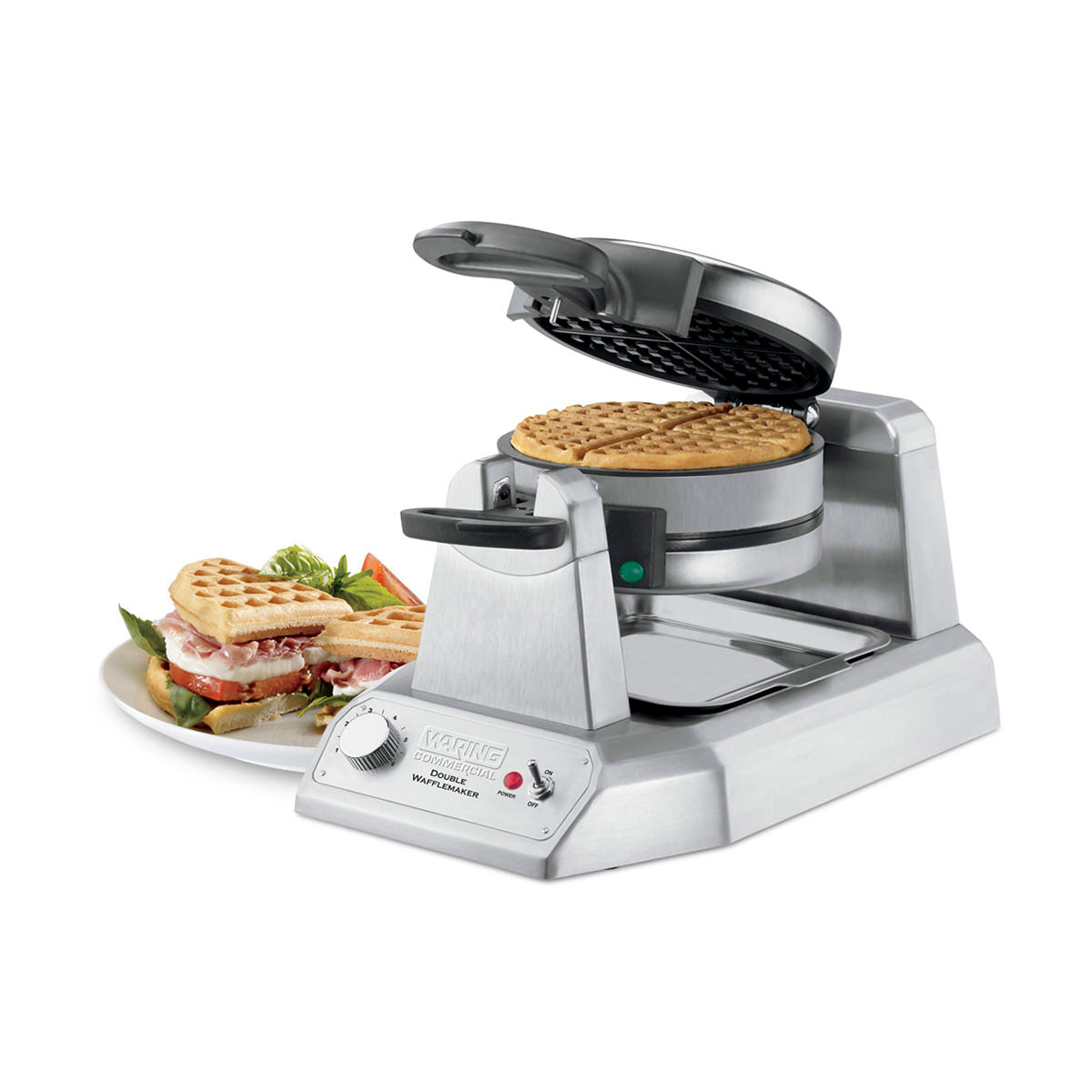 Waring Classic Commercial Double Waffle Maker - 120V, 60 Waffles per Hour - Perfect for Restaurants, Cafes, and Breakfast Catering