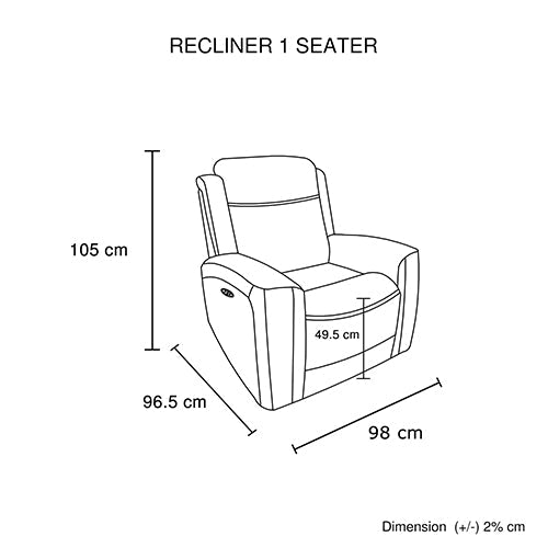 1 Seater Electric Recliner Chair - Genuine Leather/PU Black Massage Sofa for Living Room, Home Theater & Office - Power Lift Reclining Lounge Chair with USB Charger & Cup Holders
