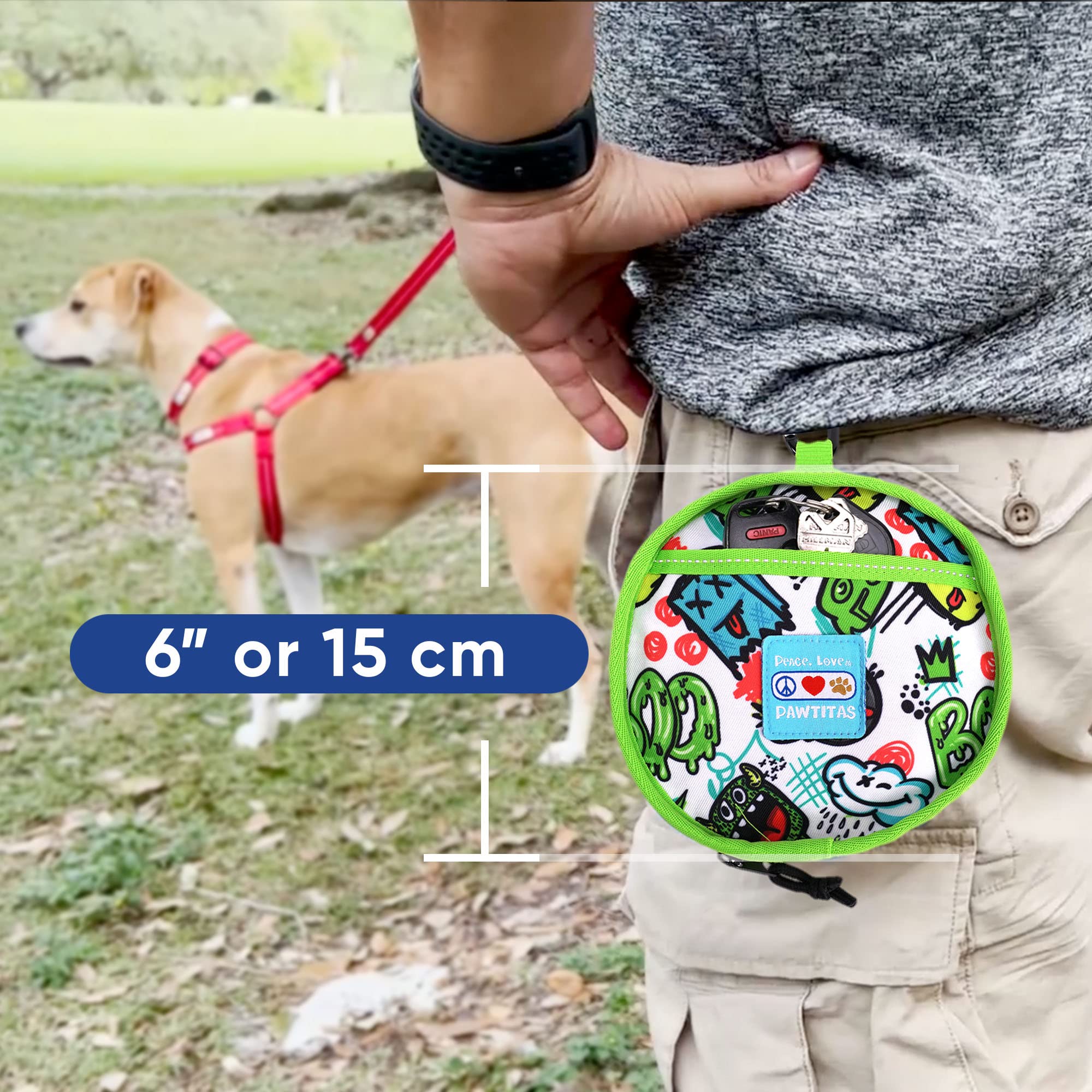 Foldable Dog Travel Bowls for Food & Water - Large Capacity (3 Cups Food, 700ml Water) | Portable, Waterproof Pet Bowl for All Breeds | Perfect for Hiking, Camping & Road Trips