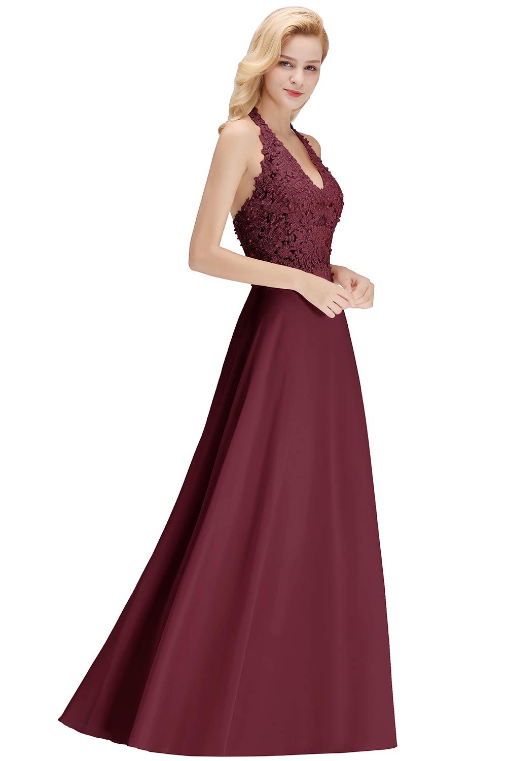 Elegant Golden Lace Chiffon Formal Dress for Women - Floral Bridesmaid & Guest Dress for Weddings, Parties & Special Occasions