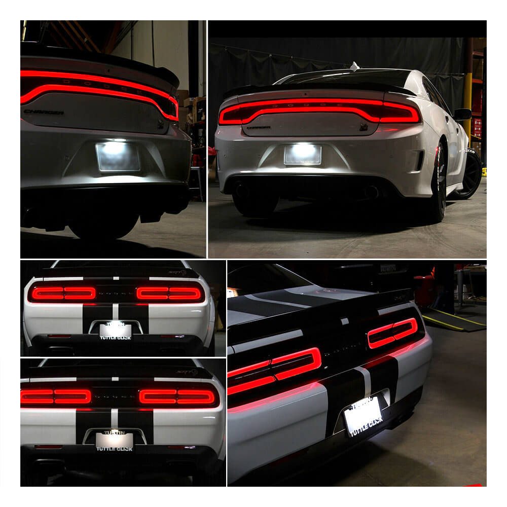 Bright Xenon White LED License Plate Light Assembly for Dodge Charger, Challenger & Chrysler - Durable Tag Light Replacement - Perfect for Night Driving & Enhanced Vehicle Appearance