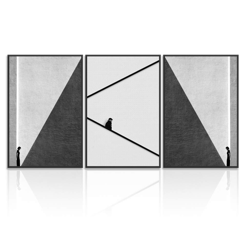 Wall26 3-Panel Framed Canvas Wall Art - Modern Cityscape Building Theme Print for Living Room & Bedroom Decor (24