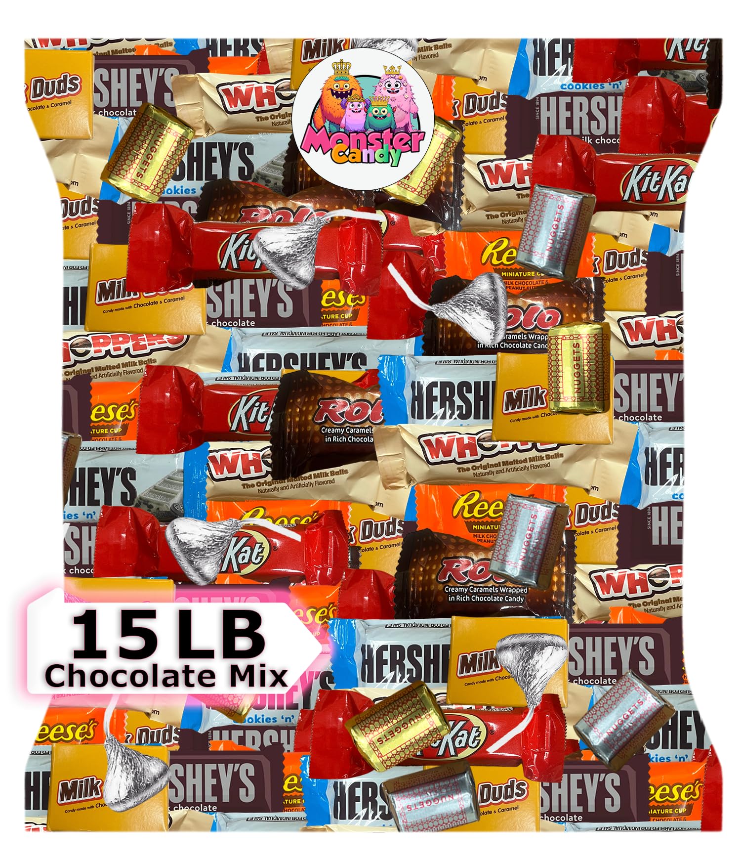 15 lb Bulk Chocolate Candy Variety Pack - Individually Wrapped Party Favor Mix for Kids Birthday, Halloween, Christmas & Easter Goodie Bags - Perfect for Classroom Treats, Pinata Fillers & Party Favors