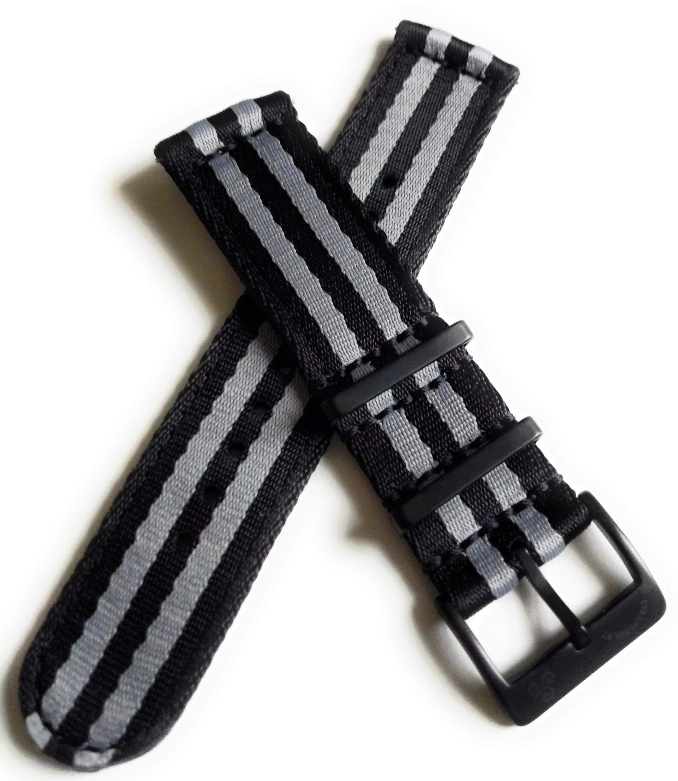 Classic Style Nylon Watch Band Strap - 2-Piece Seat Belt Design for Men & Women | Durable & Comfortable for Outdoor, Sports & Everyday Wear