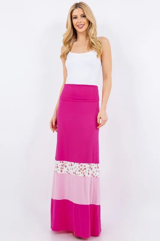 Celeste Plus Size Full Length Color Block Tube Maxi Dress for Women - Perfect for Beach Vacations, Summer Parties & Casual Outings