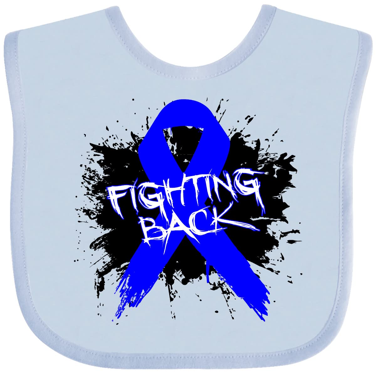 Inktastic Colon Cancer Awareness Baby Bib - Soft Cotton Infant Feeding Bib with Adjustable Neck - Support Cancer Fighters & Survivors - Perfect for Mealtime, Daycare, and Fundraising Events