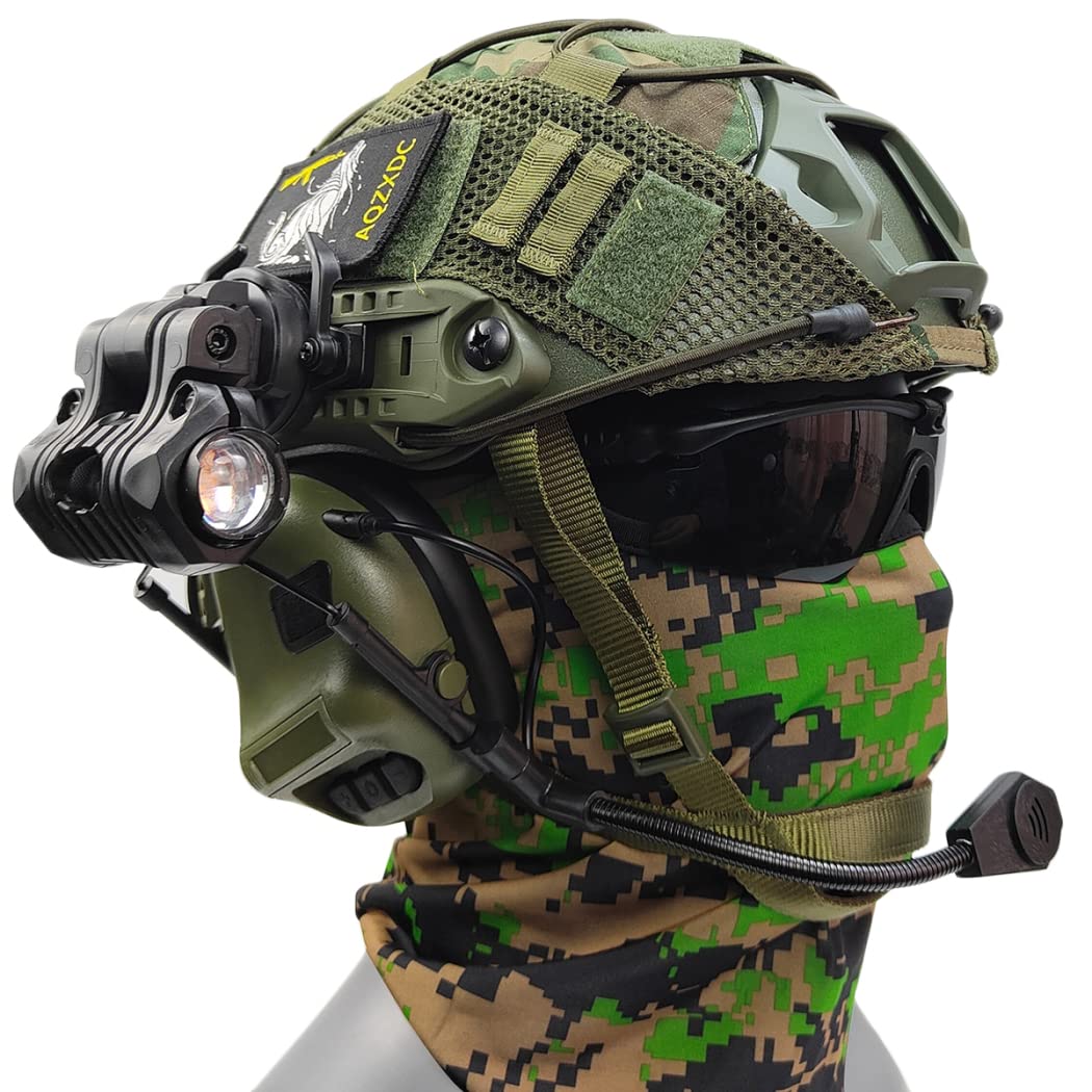 Tactical Airsoft Helmet Set with Noise Cancelling Headset, Goggles, Flashlight & Accessories - Perfect for Airsoft Battles, Paintball, CQB Training & Outdoor Hunting Adventures