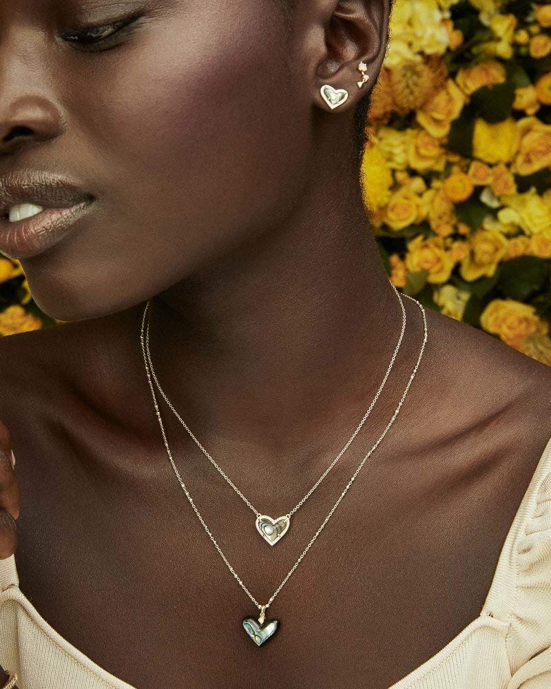 Kendra Scott Ari Heart Stud Earrings for Women - 14K Gold Plated Fashion Jewelry - Perfect for Valentine's Day, Anniversary & Everyday Wear