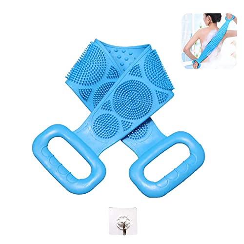 Premium Silicone Exfoliating Body Scrubber Brush - Wellxo Back Cleaning Shower Towel for Men & Women | Deep Cleansing, Skin Renewal | Ideal for Bath, Shower & Spa Days