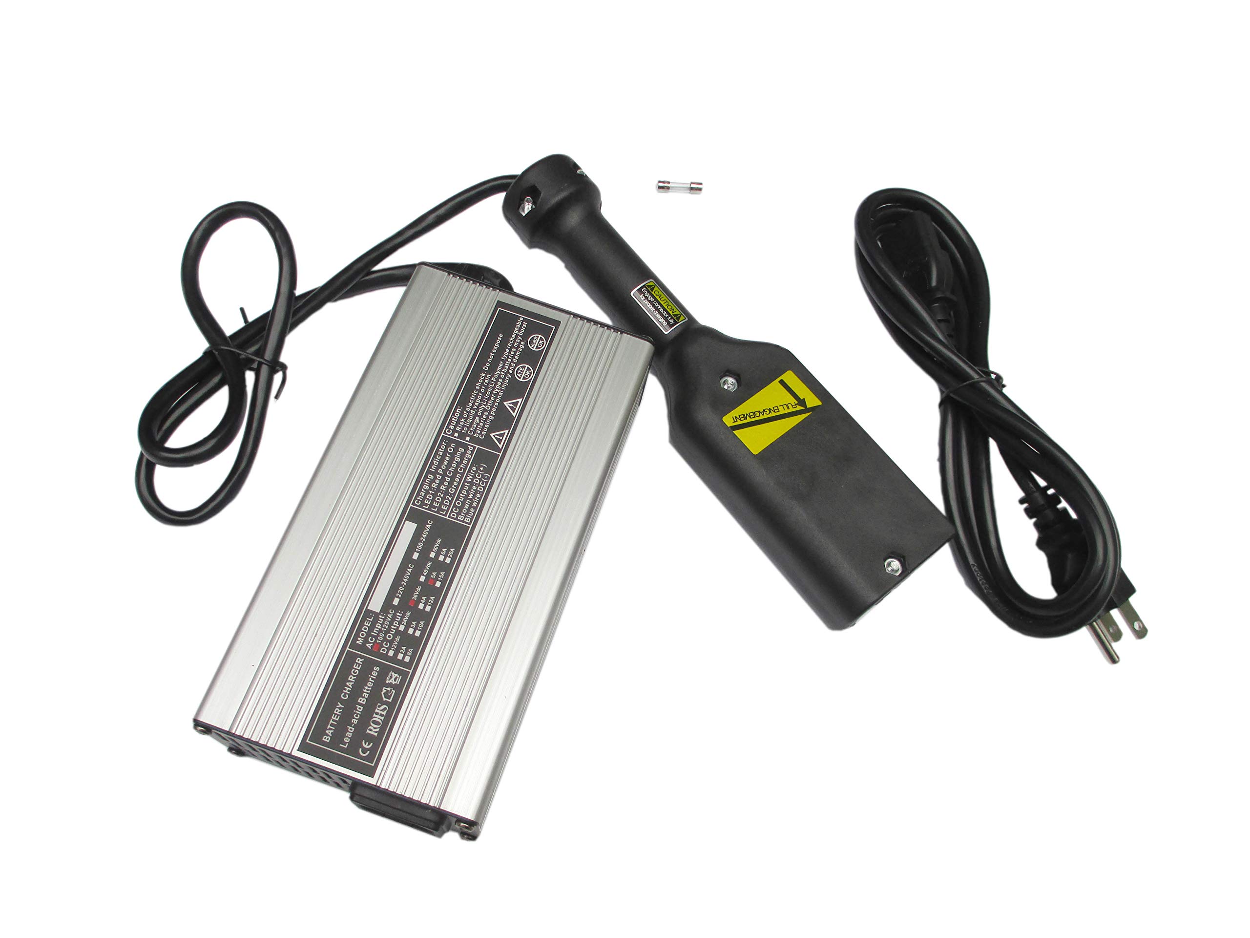 36V 5A Golf Cart Battery Charger for EZ Go, Club Car & Yamaha - Fast Charging, Waterproof & Durable - Perfect for Golf Courses, Resorts & Home Use