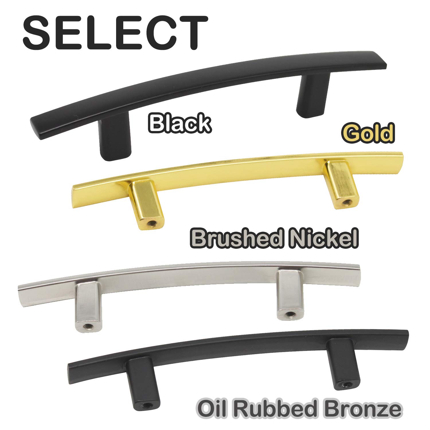 Probrico 30 Pack Black Modern Curved Cabinet Handles - 3 Inch Hole Center Arch Drawer Pulls - Kitchen Cabinet Hardware for Dresser, Closet & Wardrobe - Perfect for Home Renovation & Furniture Upgrade