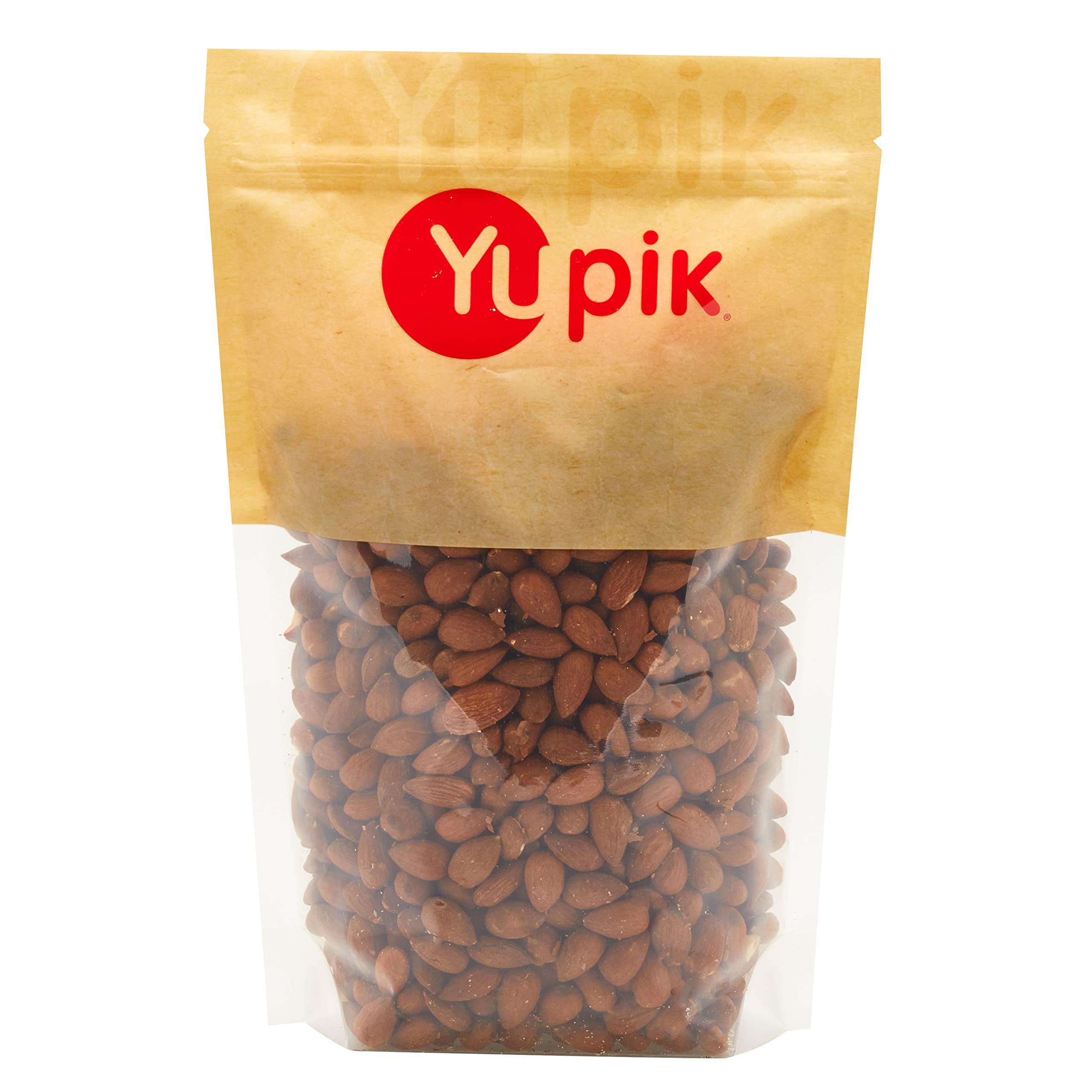 Yupik Roasted Unsalted Almonds - 2.2 lb (35.2 oz) Bulk Pack of 6 | Gluten-Free, Kosher, Vegan Whole Nuts | No Added Salt, Lightly Roasted & Crunchy | High Fiber Healthy Snacks for Office, Hiking & Keto Diet