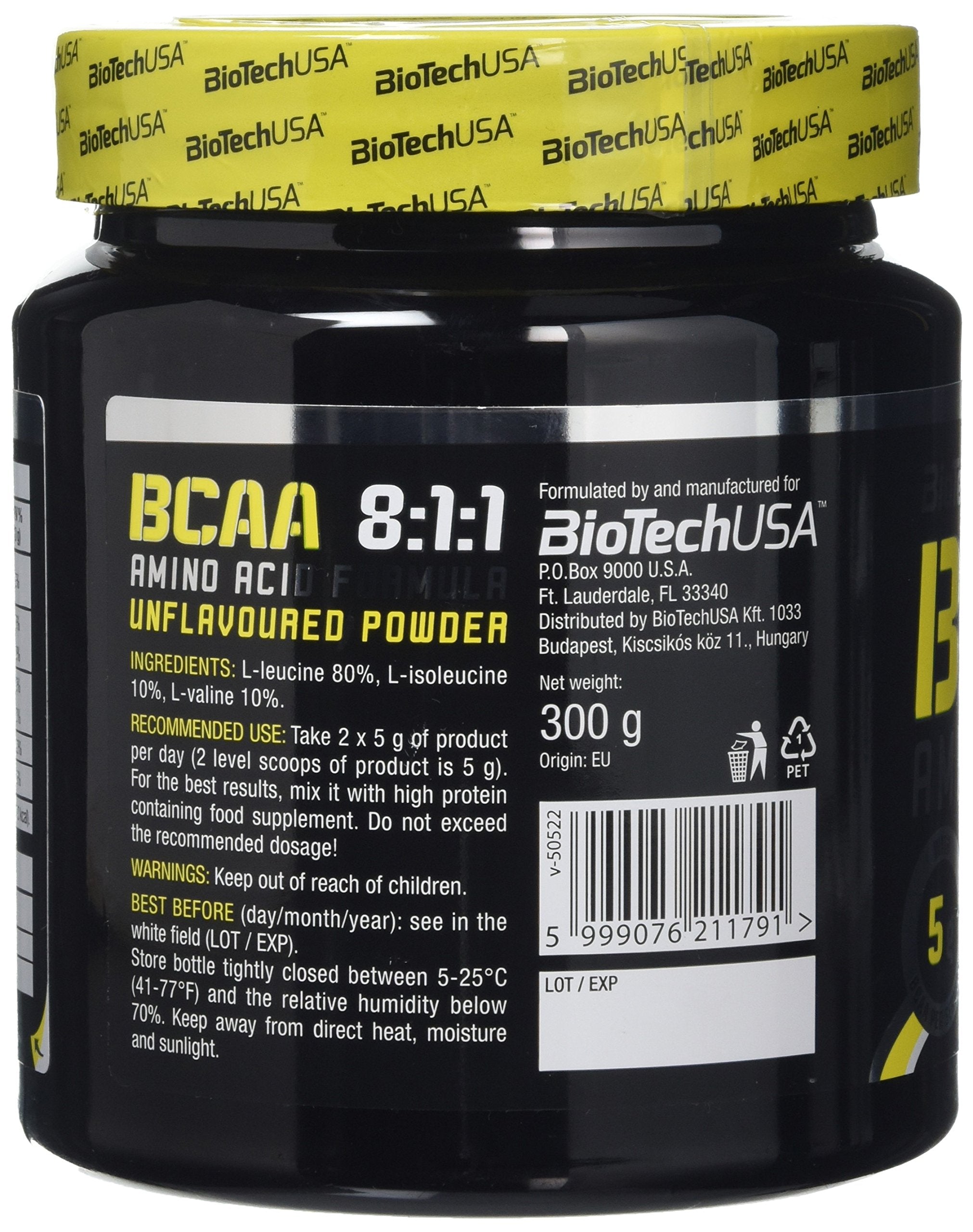 BioTechUSA BCAA 8:1:1 Unflavored Powder - 300g Branched Chain Amino Acids Supplement for Muscle Recovery & Workout Performance | Ideal for Athletes, Bodybuilders & Fitness Enthusiasts