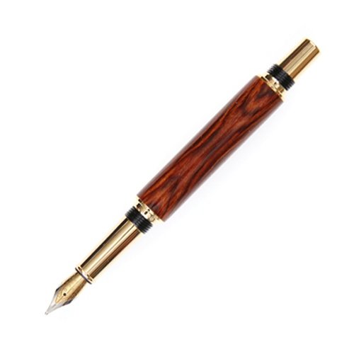 Lanier Pens Baron Fountain Pen - Tennessee Gold Finish - Cocobolo Wood - Luxury Writing Instrument for Professionals & Collectors - Perfect for Signatures, Calligraphy & Gifts