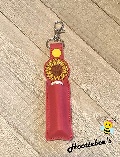Sunflower Hand Sanitizer Holder & Lip Balm Holder - Cute Floral Sanitizer Clip for Purse, Keychain, Backpack - Perfect for School, Office, Travel, Gym