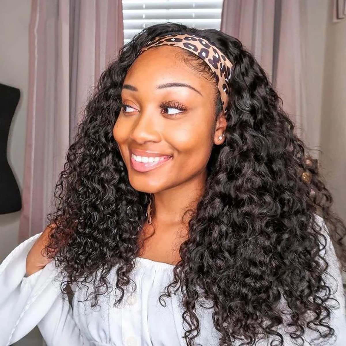 ISEE 180% Density Human Hair Wigs - Water Wave Curly Glueless Lace Front Wigs for Black Women | 26 Inch Deep Wave Machine Made Wigs | Perfect for Daily Wear, Parties & Special Occasions