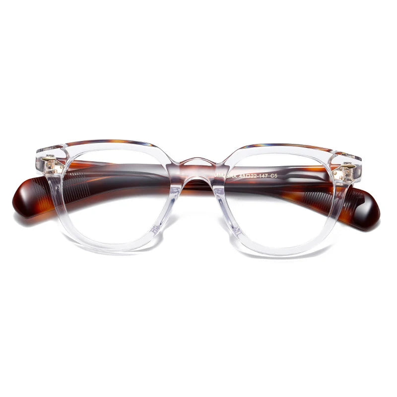 Black Unisex Full Rim Irregular Oval Acetate Eyeglasses 2241 - Stylish & Lightweight Glasses for Men & Women - Perfect for Reading, Working & Fashion Accessories