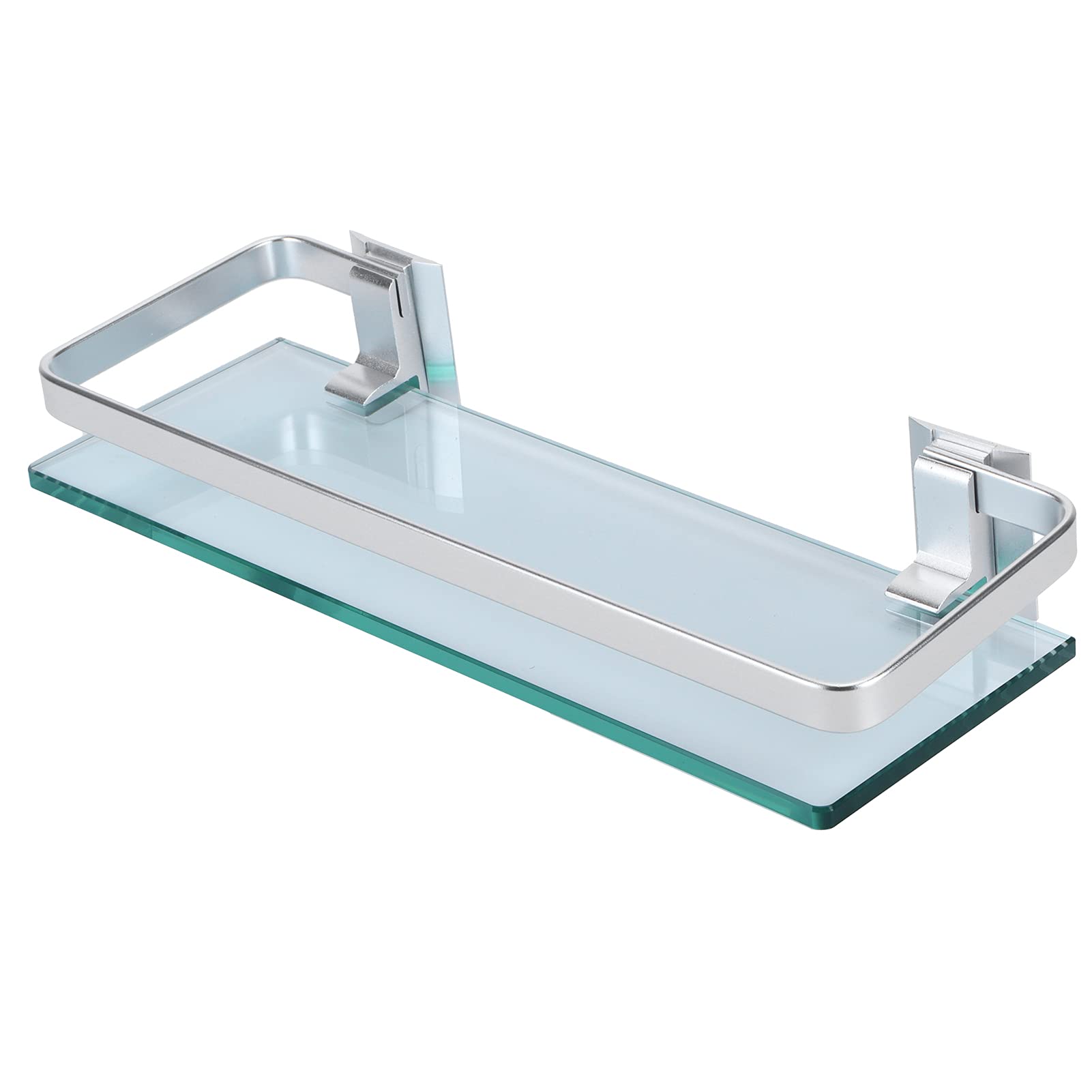 Premium Tempered Glass Shower Shelf - Rustproof Aluminum Wall Mounted Bathroom Organizer for Shampoo, Soap & Toiletries | Space-Saving Storage Solution for Bathroom, Bedroom & Spa Decor
