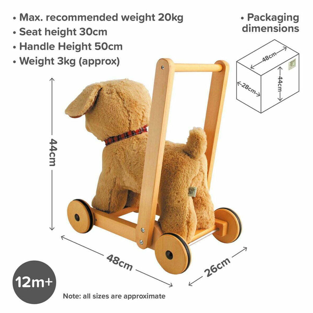 Dexter Dog Baby Walker - Adjustable Infant Walking Assistant for Toddlers 12-24 Months - Safe & Sturdy First Steps Trainer for Home Use