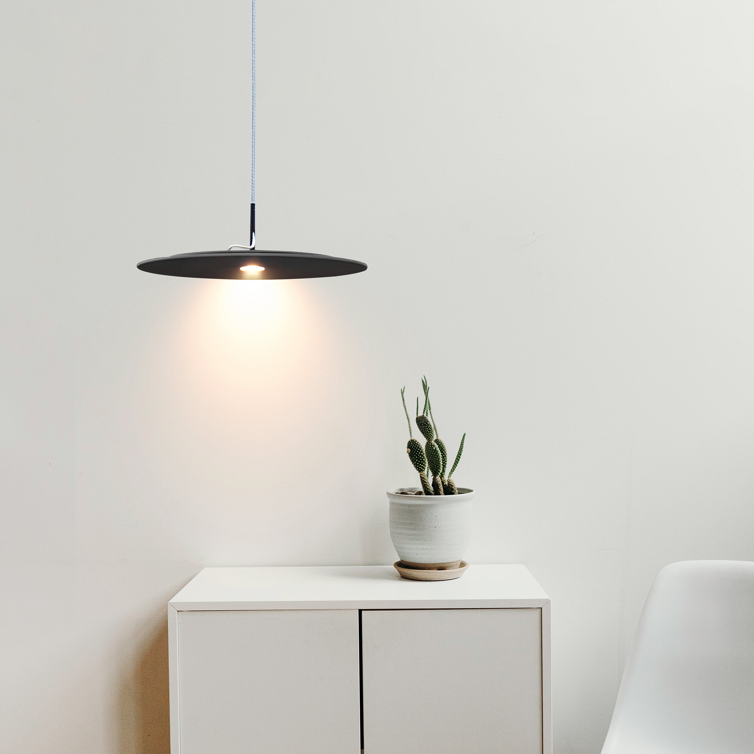 Modern Disk Pendant Lamp - Sleek Round Ceiling Light Fixture for Dining Room, Kitchen Island & Bedroom Lighting | Dimmable LED Hanging Light for Home Decor