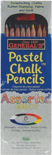 General Pencil Pastel Chalk Pencils - 24 Assorted Colors Set for Artists & Sketching | Perfect for Drawing, Blending & Shading Techniques on Paper, Canvas & Mixed Media Art Projects
