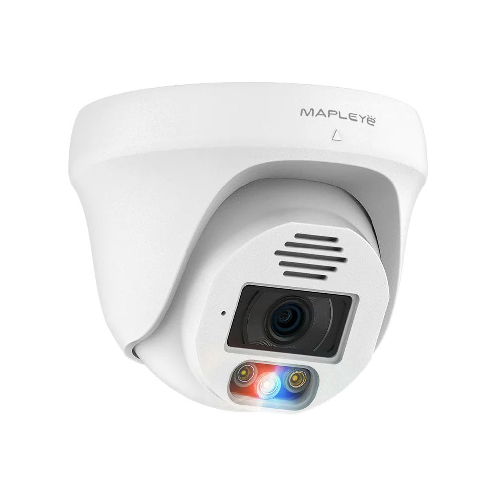 Mapleye 4K 8MP Outdoor Security Camera with AI Human/Vehicle Detection - POE IP CCTV Camera, 3.6mm Lens, 50ft Night Vision, IP67 Weatherproof, 2-Way Audio & Alarm - Ideal for Home Surveillance, Business Security & Property Monitoring