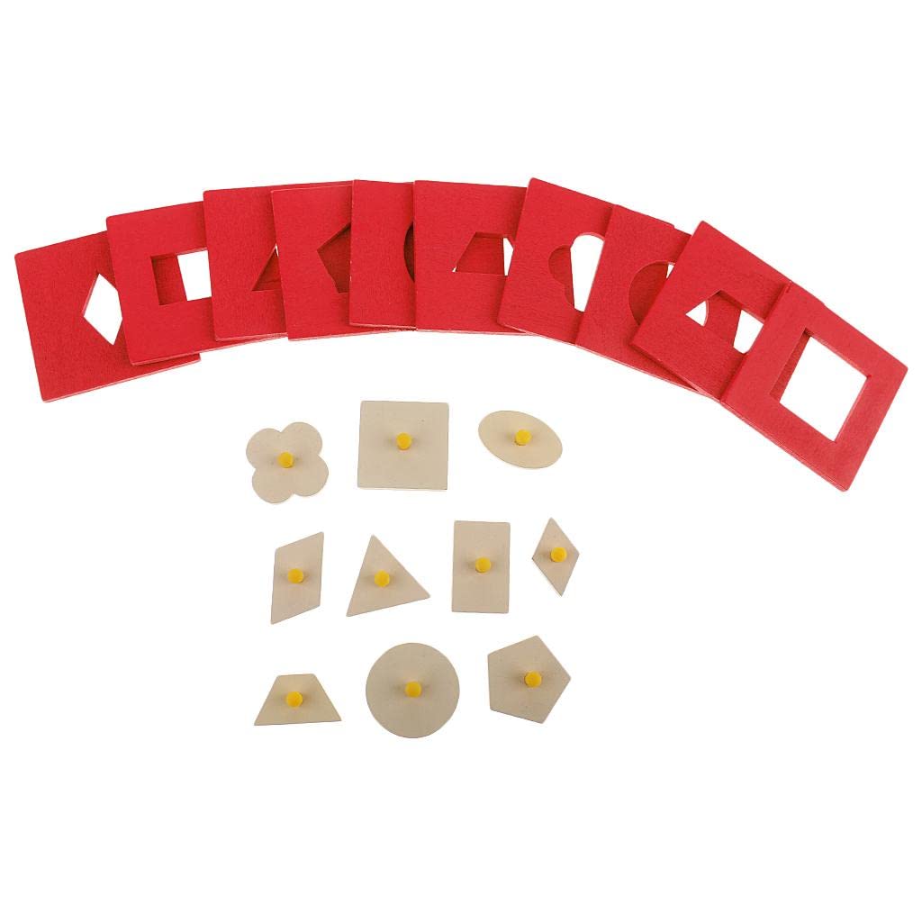 Fashion My Day® Wooden Geometric Shape Peg Puzzle - Educational Toddler Toy for Early Development & Learning | Montessori STEM Activity for Kids | Perfect for Preschool, Daycare & Home Play