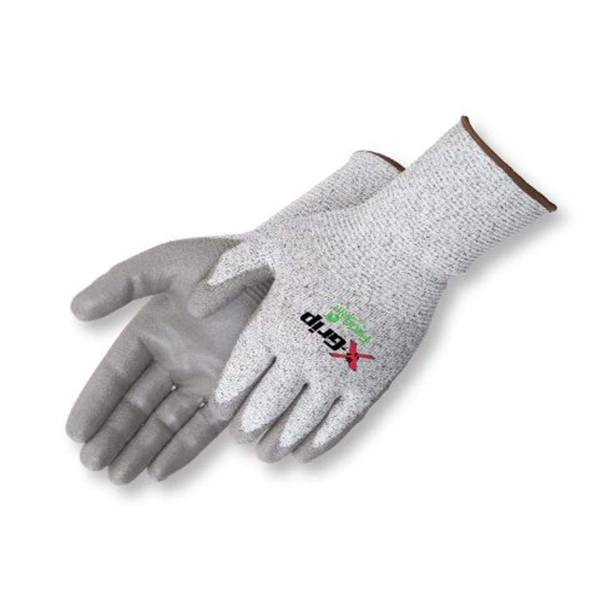 Liberty Glove & Safety 4941S X-Grip Polyurethane Palm Coated Work Gloves - 13-Gauge Cut Resistant Salt & Pepper Shell, Small Size, Gray (12 Pack) - Ideal for Construction, Warehouse & DIY Projects