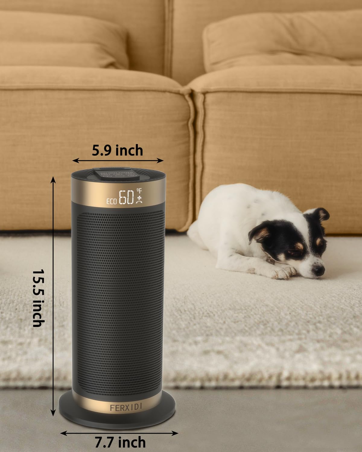 1500W PTC Ceramic Space Heater with Thermostat & Remote - 70° Oscillation, 1-12H Timer, Fast Heating for Indoor Use | Perfect for Office, Home Bedroom & Winter Warmth