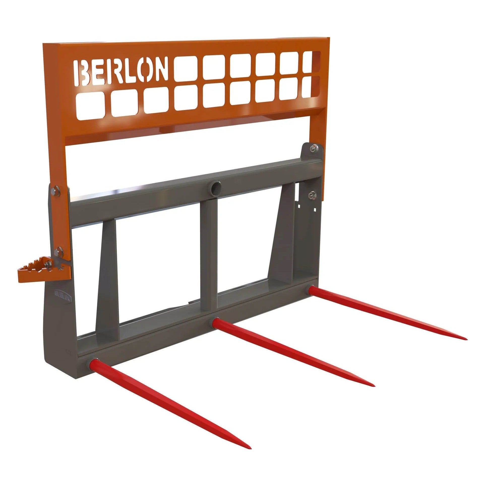 Berlon Bale Spear Carriage Skid Steer Attachment - Heavy Duty Hay Bale Handler for Tractors & Loaders - Perfect for Farm, Ranch & Agricultural Use